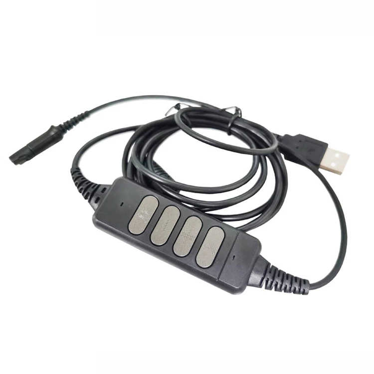 Da80 USB Qd Quick Disconnecting Adapter Cable with in Line Volume and Mute Control Compatible with Plantronics or Jabra Headsets