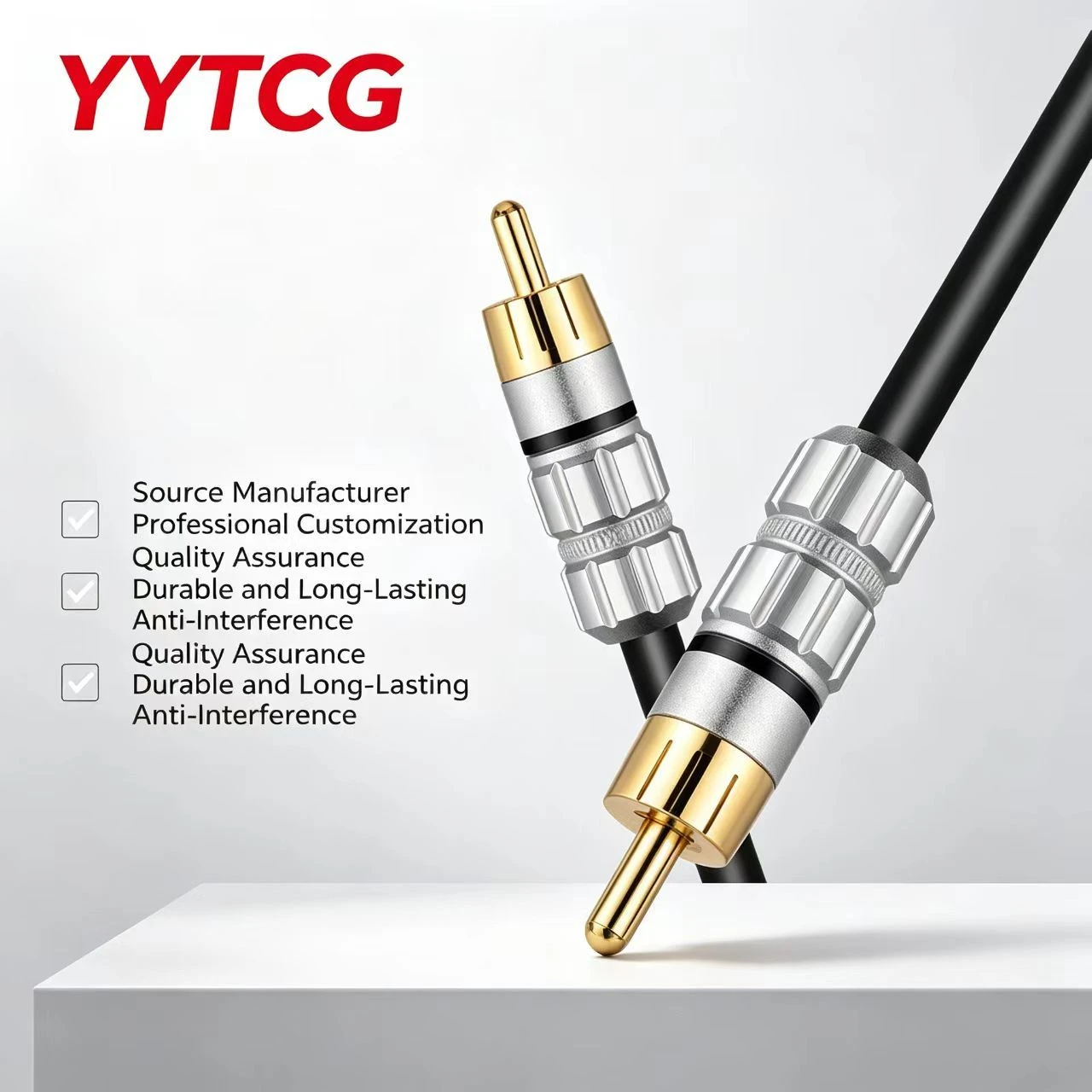Digital Coaxial Audio Cable RCA Male 6mm High Elastic OFC Shielded for TV Amplifier