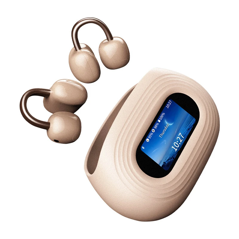Display Screen Ear Clip Bluetooth Earphones