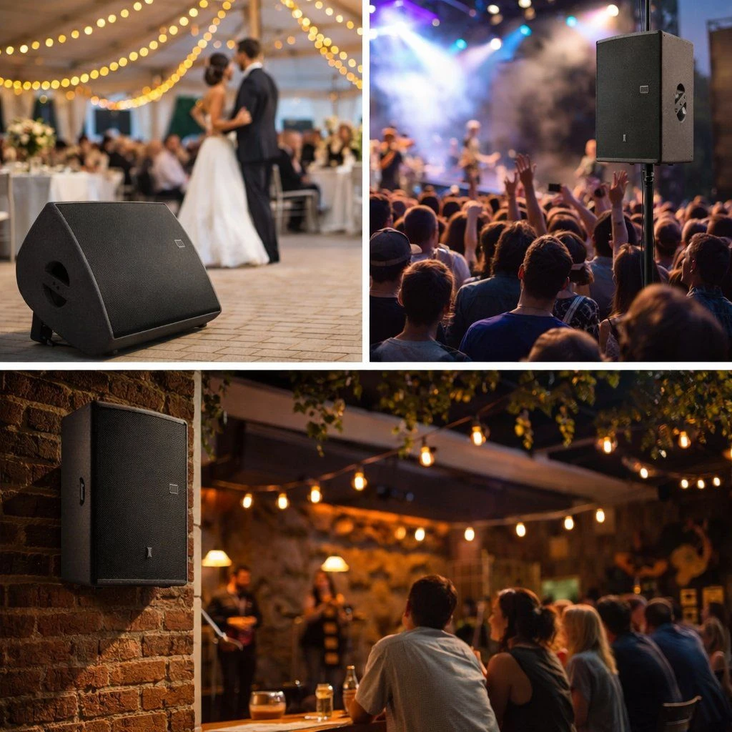 Domc X8 Single 8inch Coaxial High Power Speaker 58Hz-18kHz Full Range Passive 2 Way Loudspeaker for Stage Monitor Church Conference and Music Hall