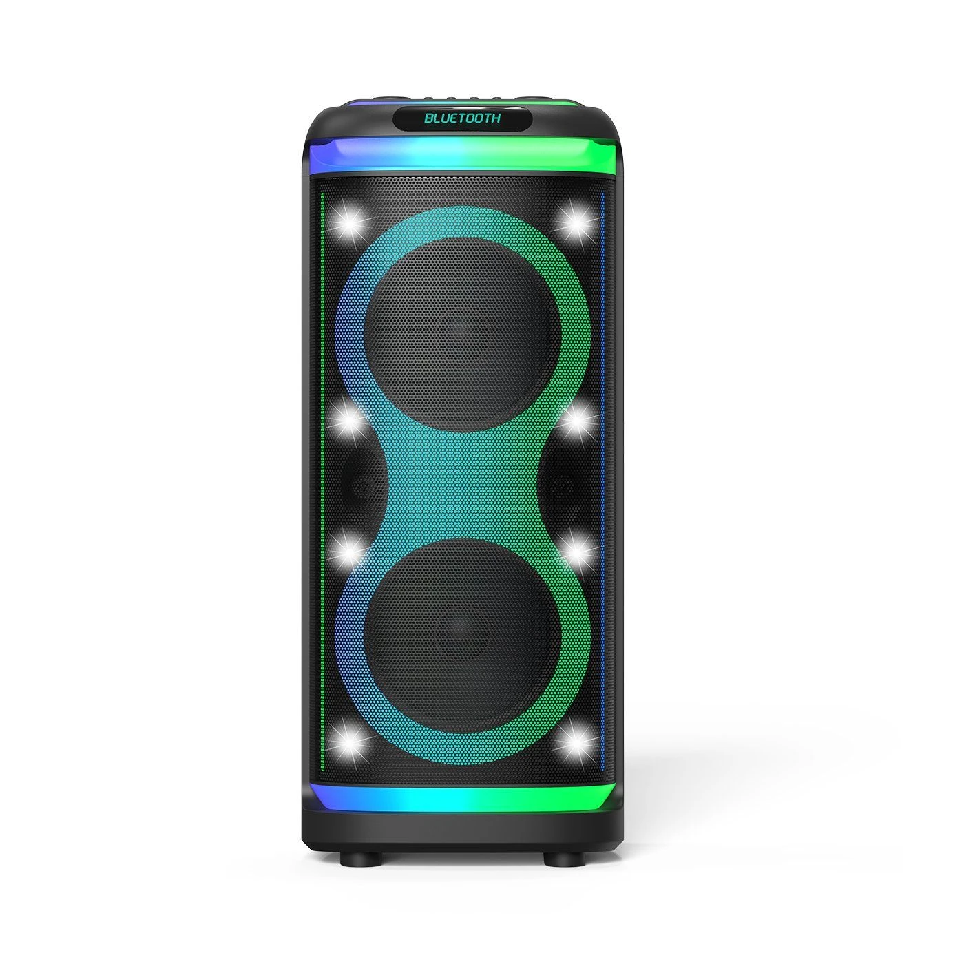 Double 8 Inch Party Box Tws Bluetooth 50W Audio Player HiFi Super Indoor Outdoor Party DJ Portable Speaker
