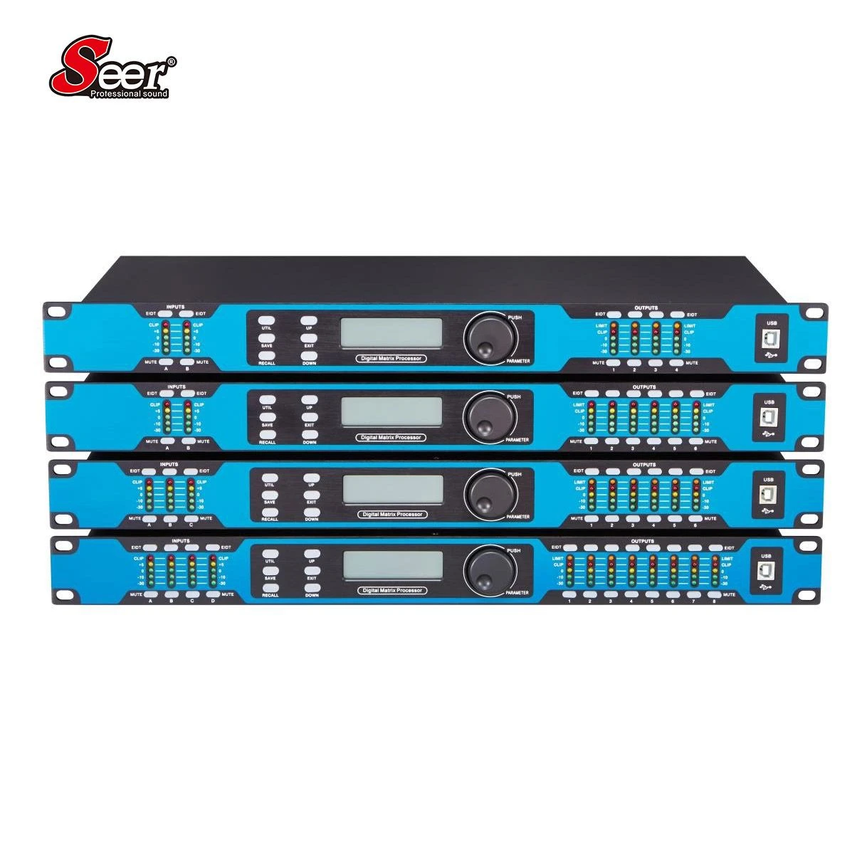 Dp-48II Professional 1u 2 Channel 200W 350W 450W 800W Digital Audio Processor Power Amplifier