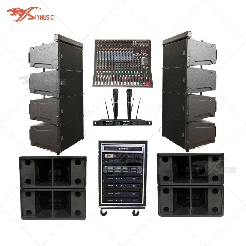 Dual 10 Inch Line Array Sound System Speaker Box Active Passive Professional Double 10 Line Array Speakers Sound System