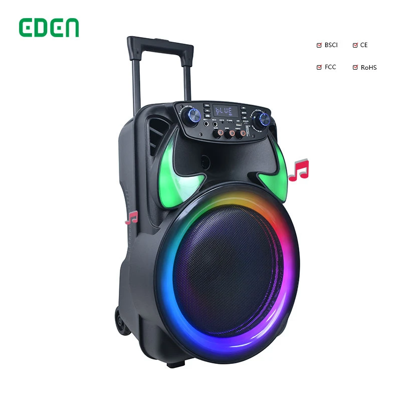 Dual 12 Inch Parlantes Active Speaker Rechargeble Portable Bluetooth Karaoke Portable Party Box Wireless Trolley Speaker