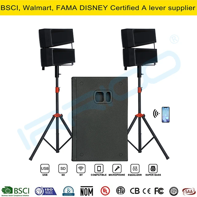 Dual 12inch Subwoofers Audio DSP 2.1 High-Power Bluetooth Party PA Speaker Professional Array Line System Parlante Loudspeaker Audio