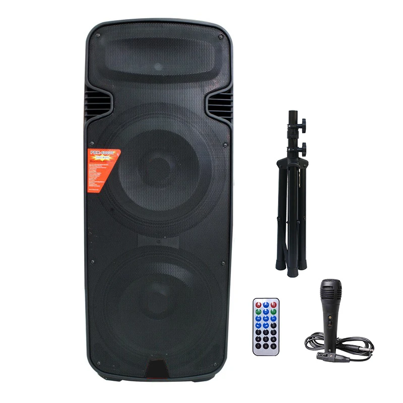 Dual 15inch Portable Trolley Speaker with Bluetooth Function