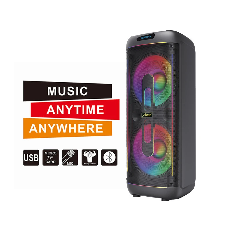Dual 15inch Portable Wireless Speaker Professional HiFi Loudspeakers Sound Party Speaker