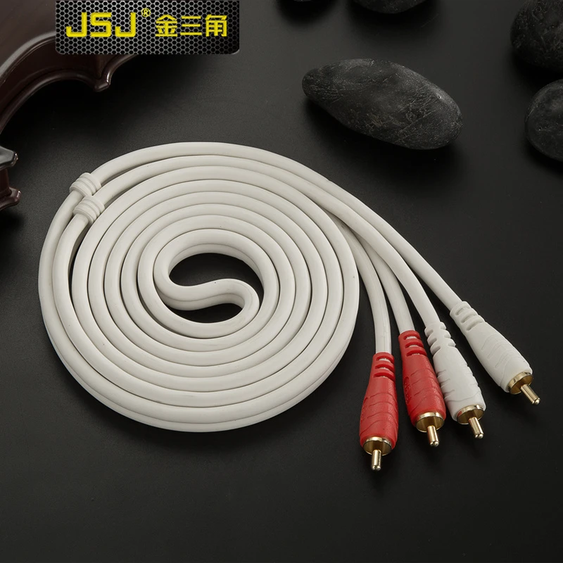 Dual (2) RCA to Dual (2) RCA Audio a/V Cable, White PVC, Excellent Feel and Sound Quality