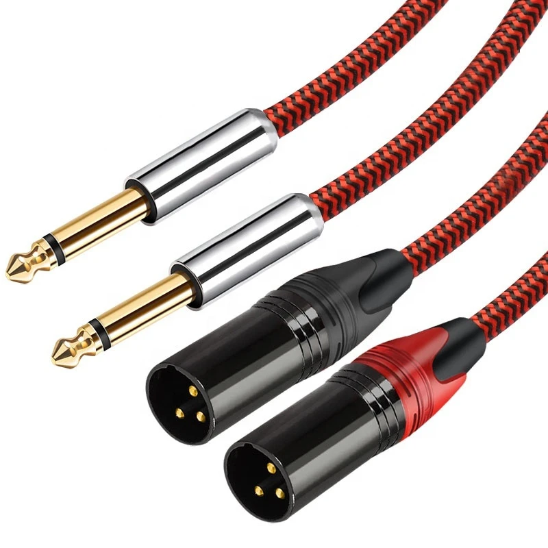 Dual 6.35mm to Dual XLR Male Audio Cable