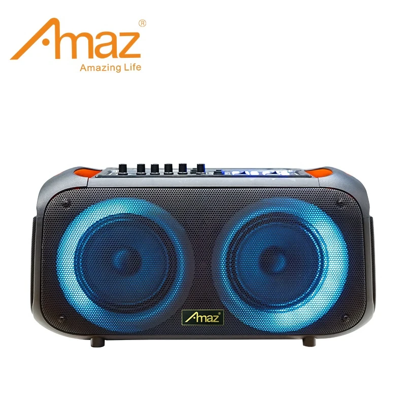 Dual 6 Inch Rechargeable Party Box Karaoke Portable Speaker