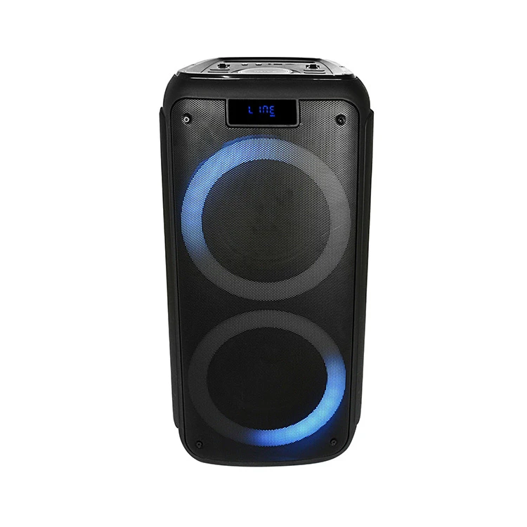 Dual 8 Inch High Quality Portable Speaker with Circle Lights