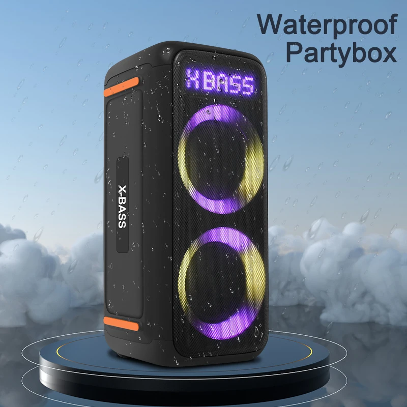 Dual 8inch Bluetooth Party Box Big Power OEM Speaker Wireless Bluetooth Speaker with Enhanced X-Bass Speaker with APP Control