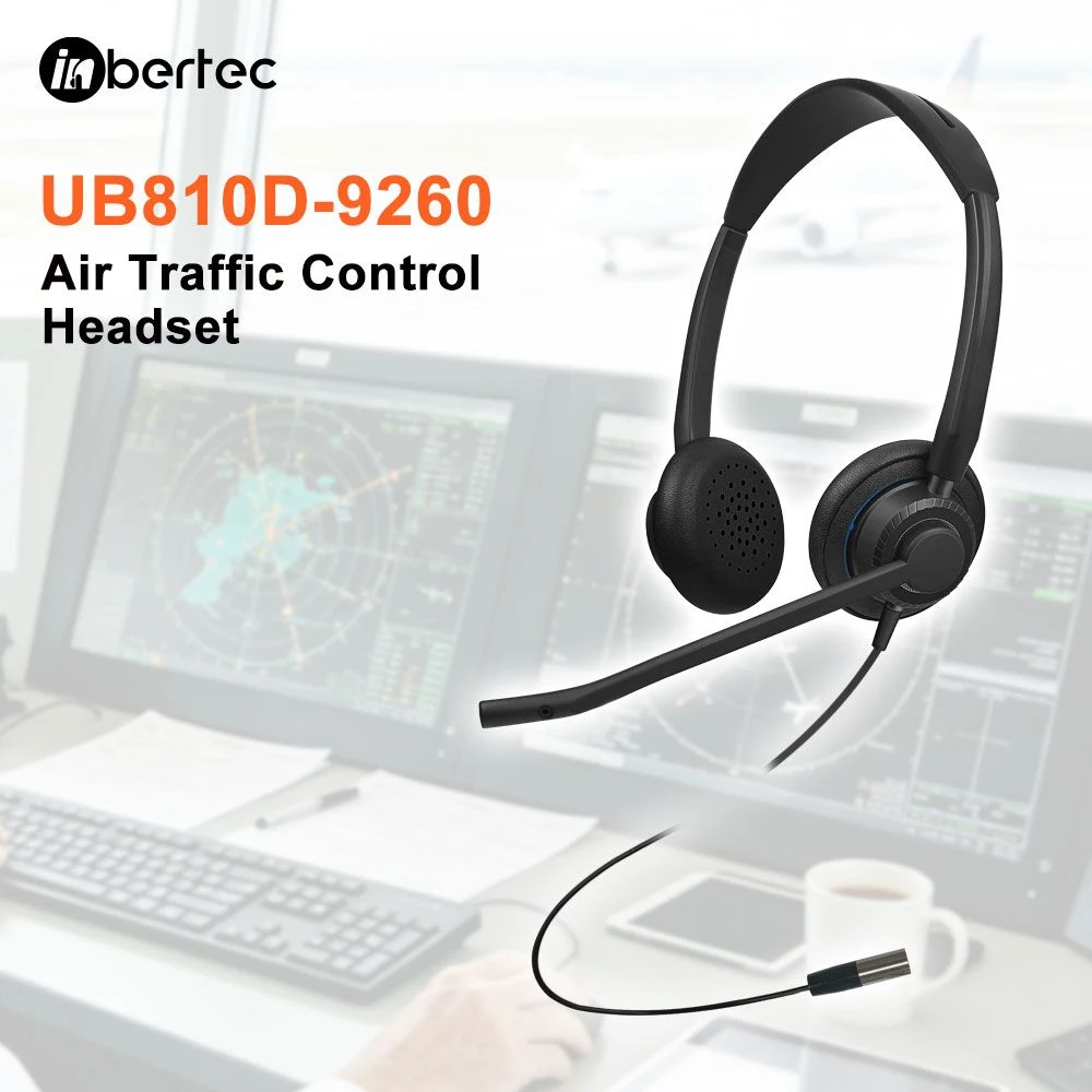 Dual Channel Atc Headset Wideband Audio Hearing Protection Lightweight Microphone