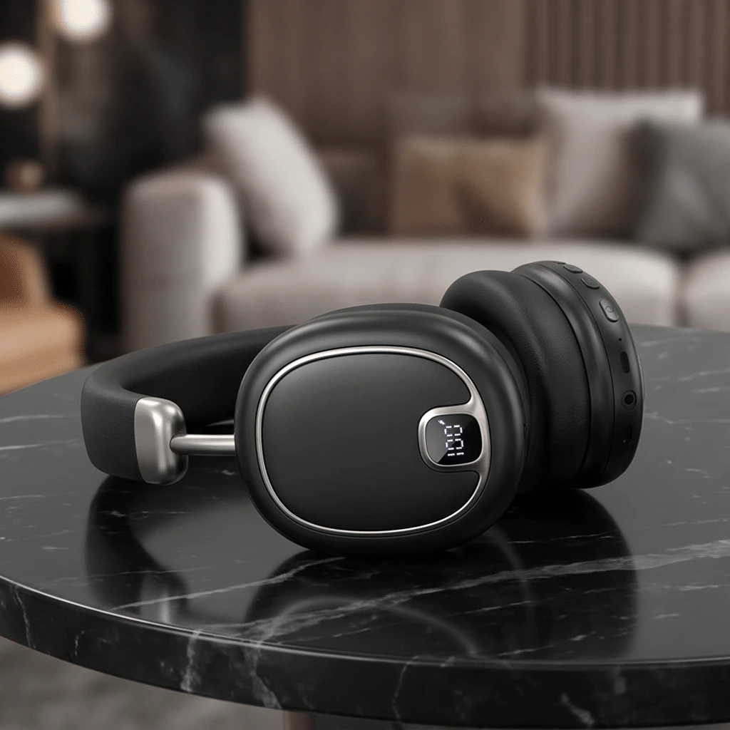 Dual Mode for Over-Ear LED Screen Audio Headphones 38db Hybrid Anc OEM Aviation Noise Reduction Headsets Travel Music