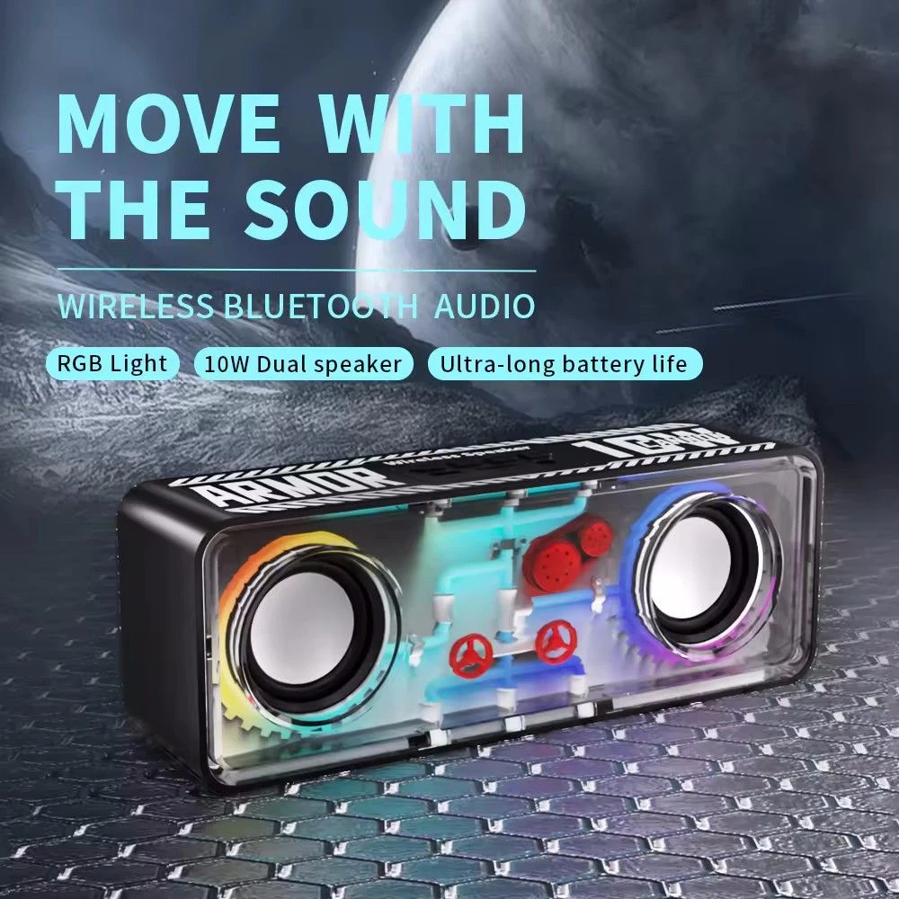 Dual Transparent Mecha Cyberpunk Wireless Bluetooth Speaker