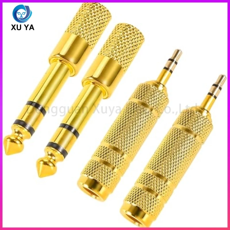 Dual-Way Gold-Plated 3.5mm to 6.35mm and 6.35mm to 3.5mm Audio Converter Adapter for Headphone, Microphone, Speaker and Amplifier