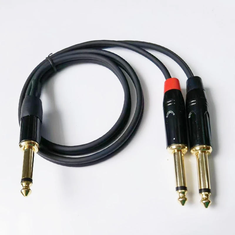 Durable 1/4 6.5mm to Dual 6.5 Audio Cable Ear Amplifier Decoder Mixer Power Amplifier Audio Connection Cable