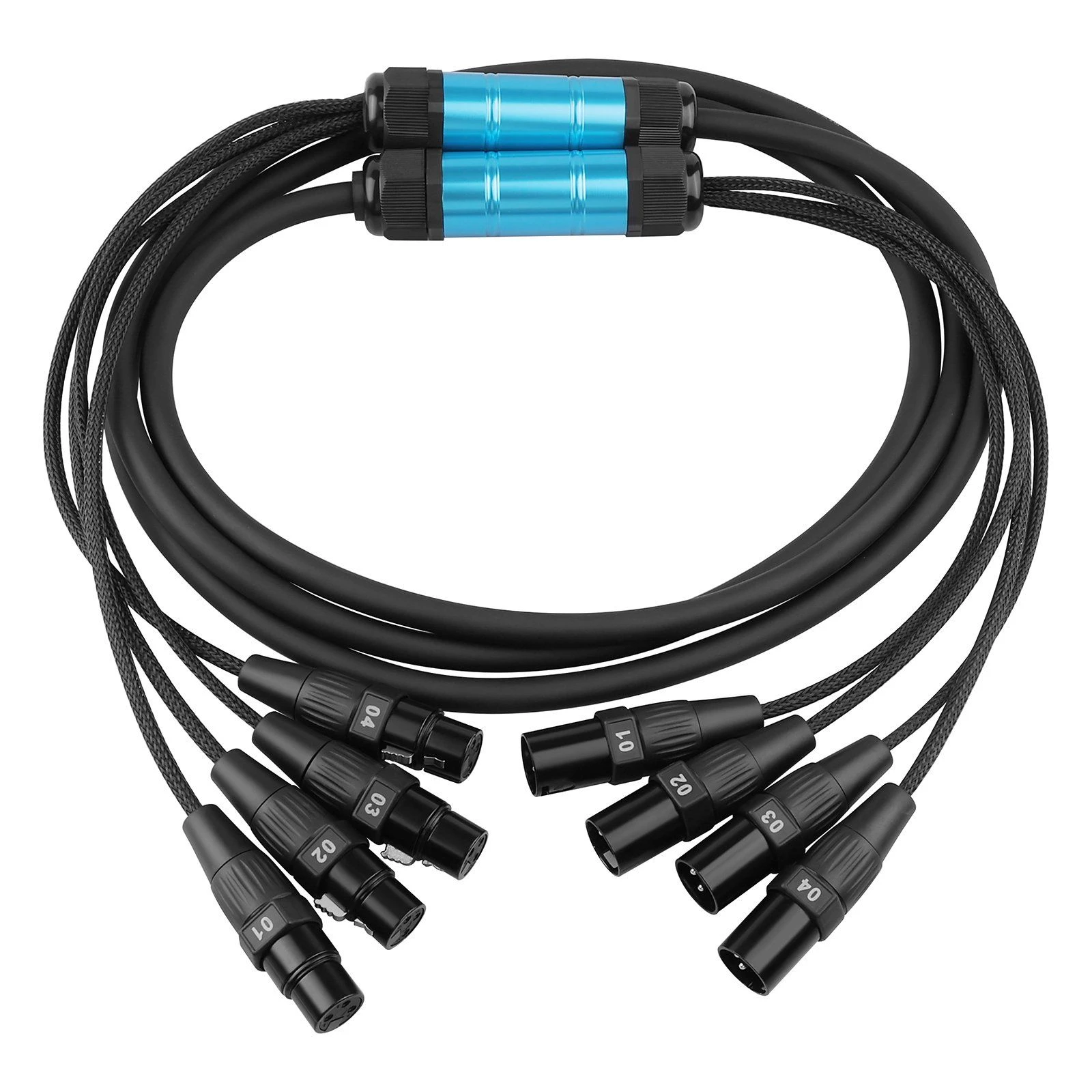 Durable 4-Channel XLR Snake Cable for Studio and Live Sound Applications