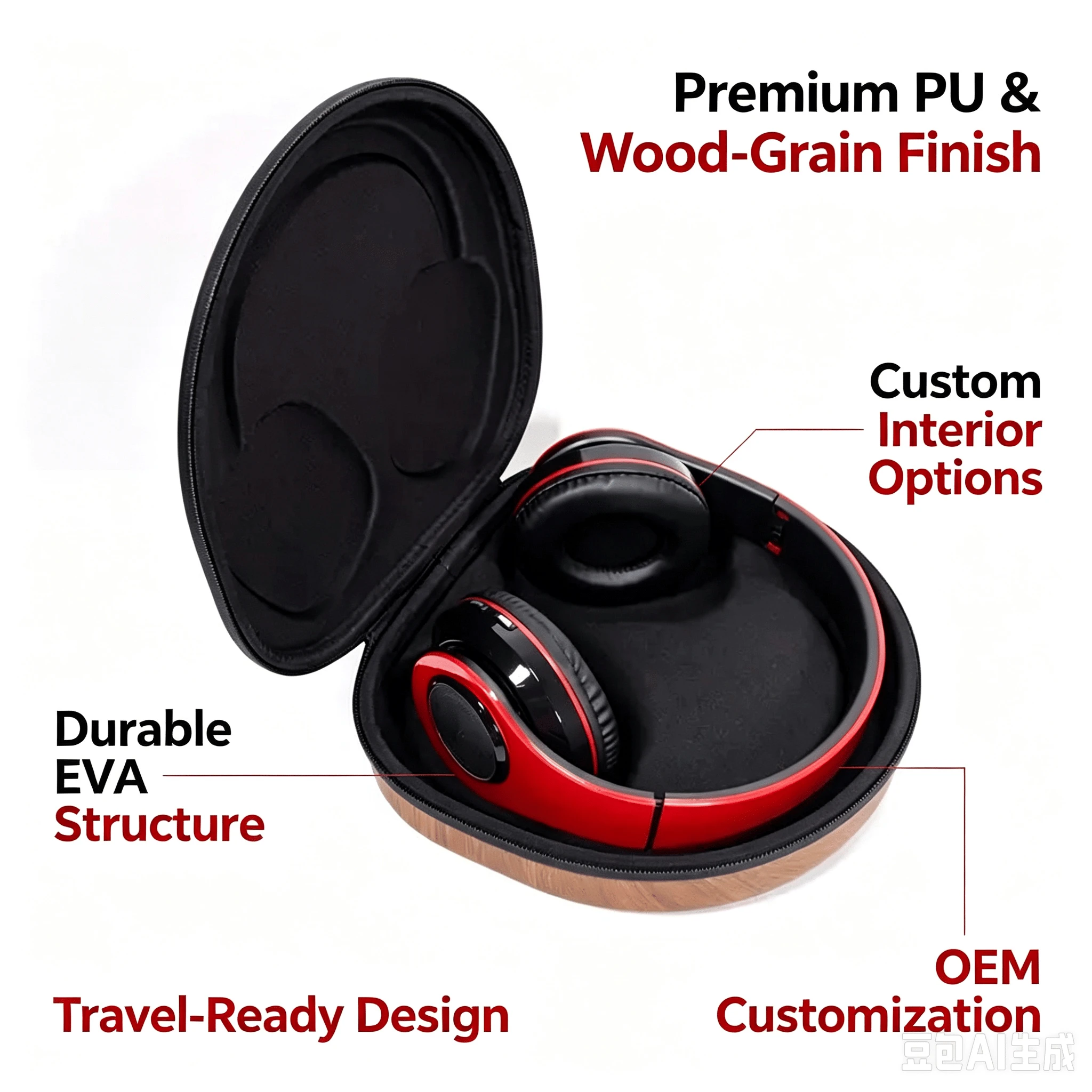 Durable Custom EVA Hard Headphone Case for Ultimate Protection