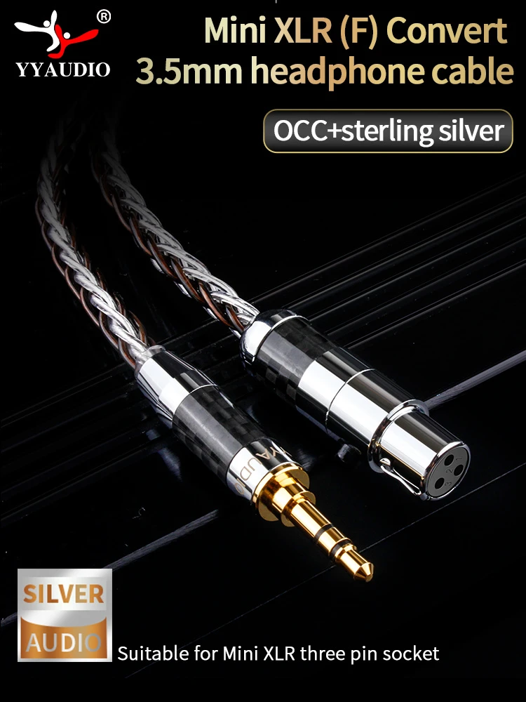 Durable Gold-Jointed 3.5mm to Mini XLR Female Audio Cable for CD Players, Tablets & Smartphones