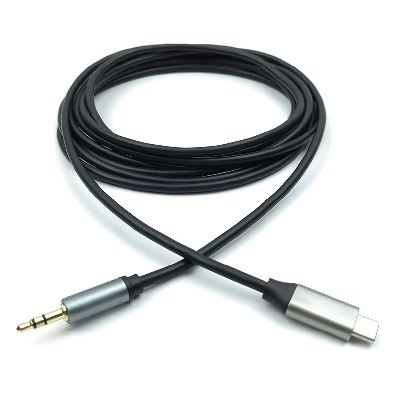 Durable New Design 3.5mm Cable Audio Long USB Cable Type-C Nylon Braided Aux Headphone Data Cables