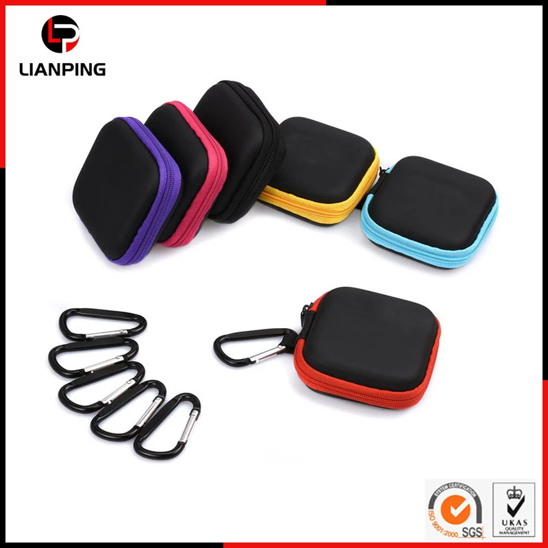 Durable Shockproof Hard EVA Earphone Carrying Case with Mesh Pocket