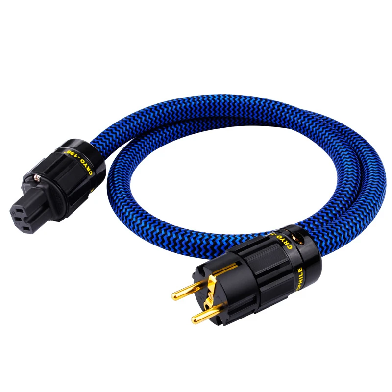 EU HIFI Power Cord Audio & Video Cable Gold Plated Braid 6N OCC Core OEM / ODM USA Europe Standard