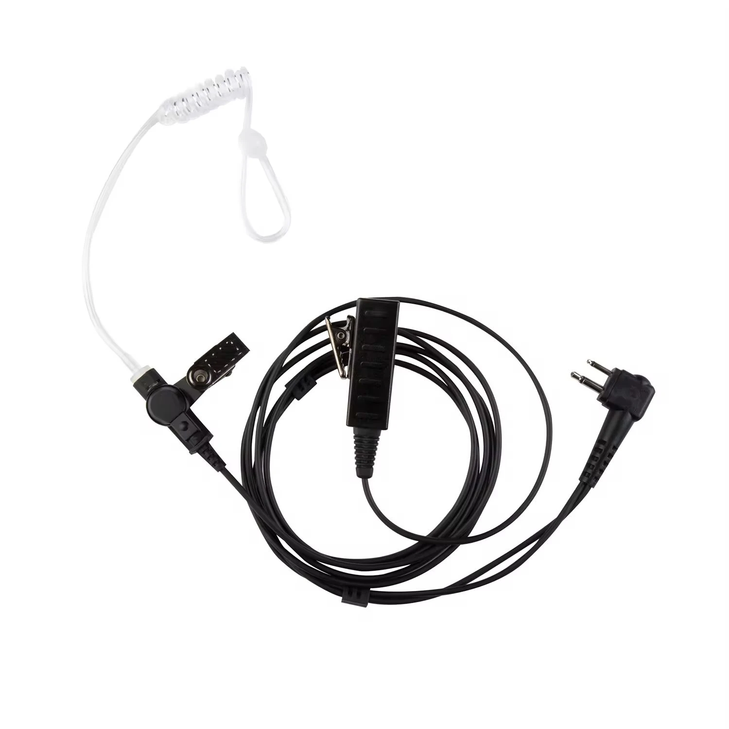 Earphone Air Acoustic Tube Walkie Talkie Earpiece Headset Mic Compatible 2 Pin Two Way Radio ABS+PC Material