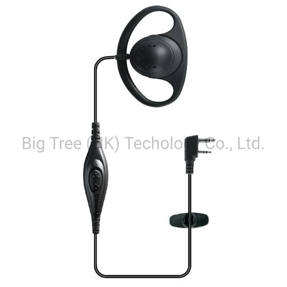 Earpiece Two Pin D Shape Earphone for Two-Way Radios Tk2207 Tk-260 Plug Customized