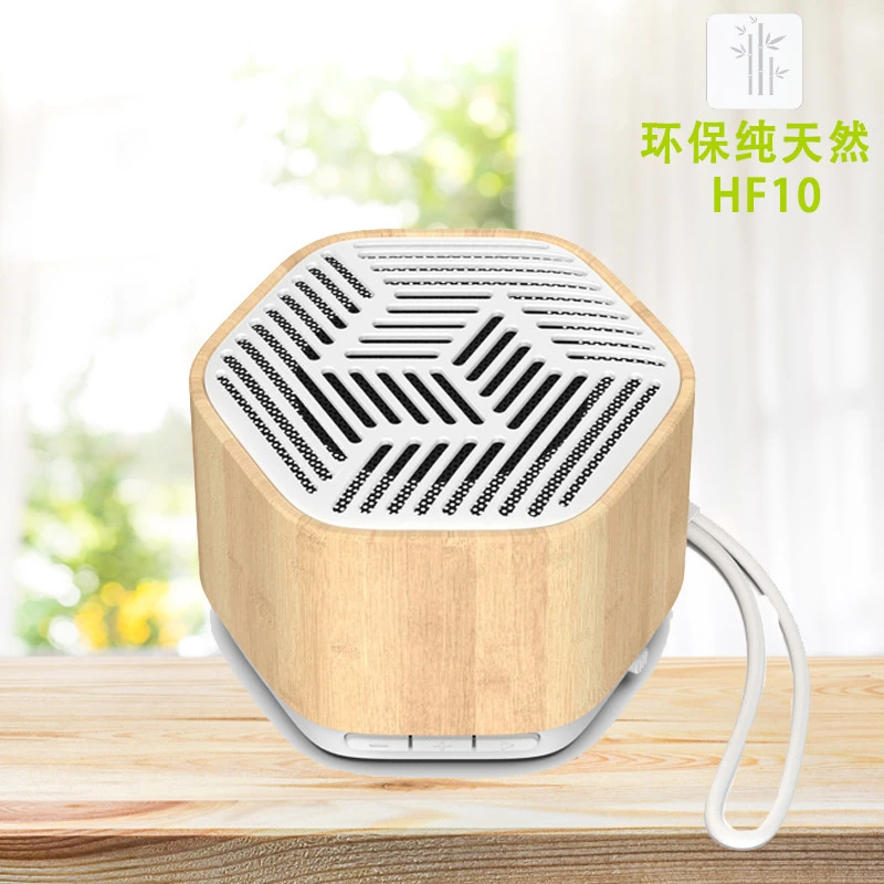 Eco Friendly Wooden Bamboo Mini Portable Wireless Bluetooth Speaker with RGB Light