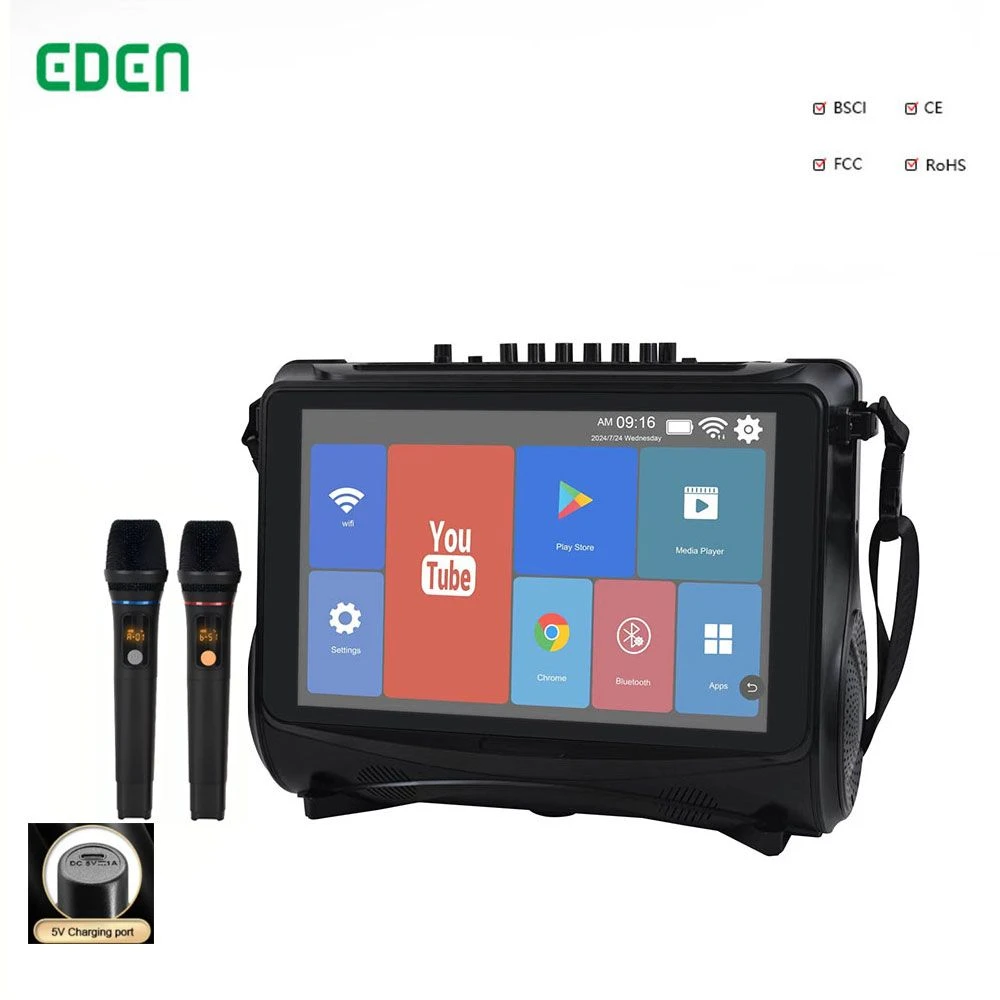 Eden Karaoke Jukebox 4.5 Inch Woofer Karaoke Player WiFi Touch Screen Function KTV Outdoor Video Karaoke Machine