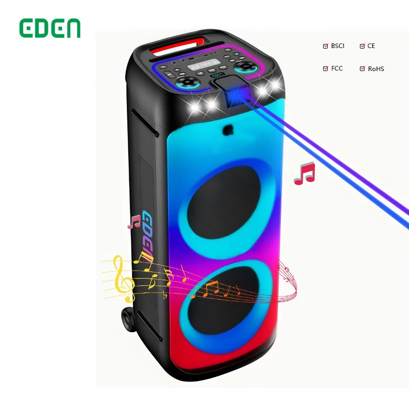 Eden New Dual 10 Inch DJ Box Speakers Party Box 1000 Sound System Portable Speaker Multimedia Sound Speaker Box