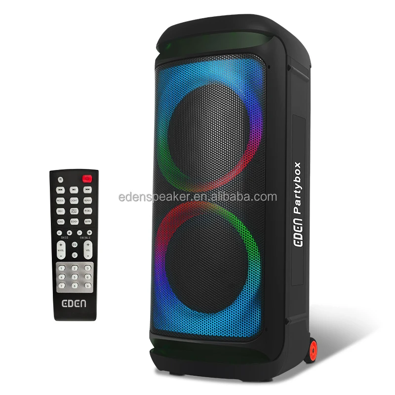 Eden New Dual 10 Inch Portable Karaoke System Sound Case Speakers Outdoor Speaker Bt 5.0 Portable Loud Bluetooth Speakers