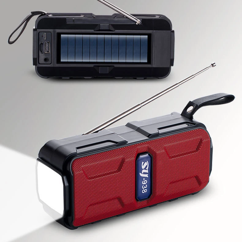Emergency Outdoor Flashlight Solar Retro Bluetooth FM Radio Speaker