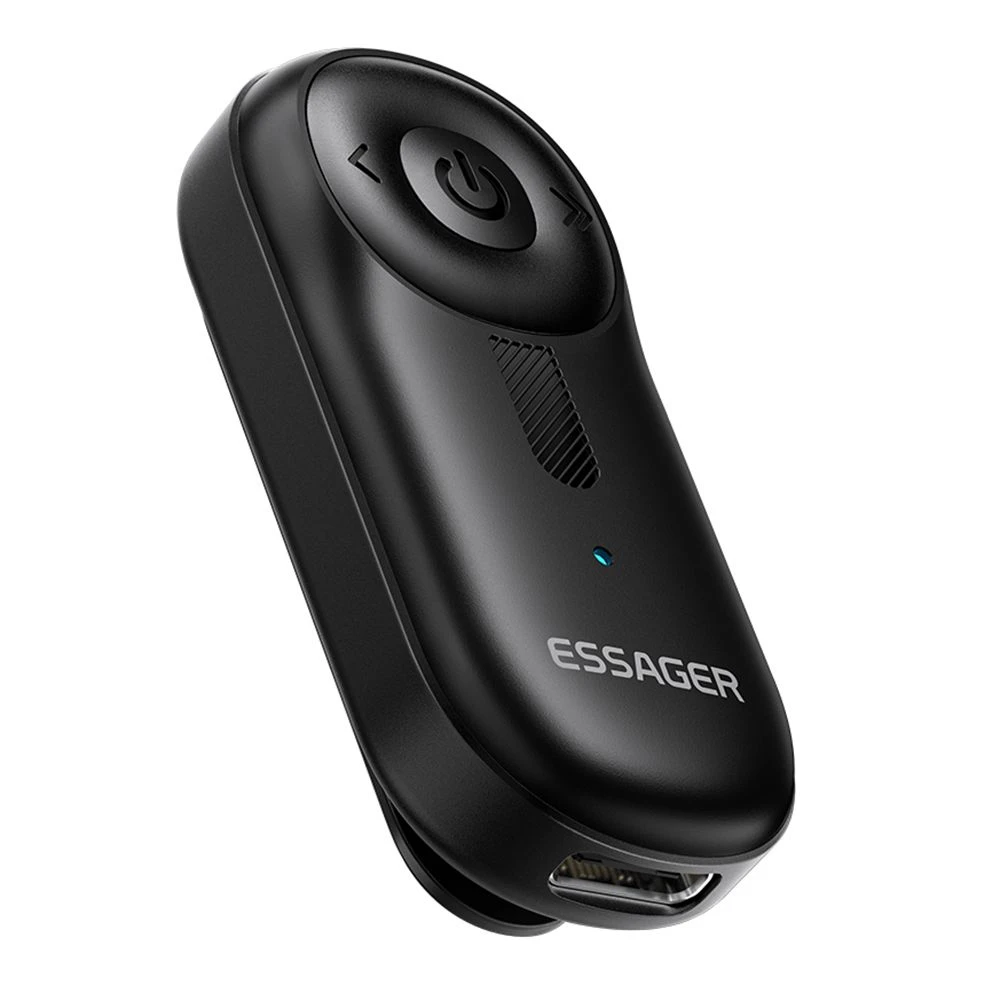 Essager Audio Receiver Wireless Transmitter with Microphone Clip on Bluetooth