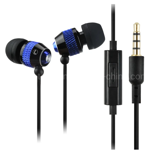 Extra Bass High Quality Metal Earphones with Mic for Mobile Handsfree Earbuds