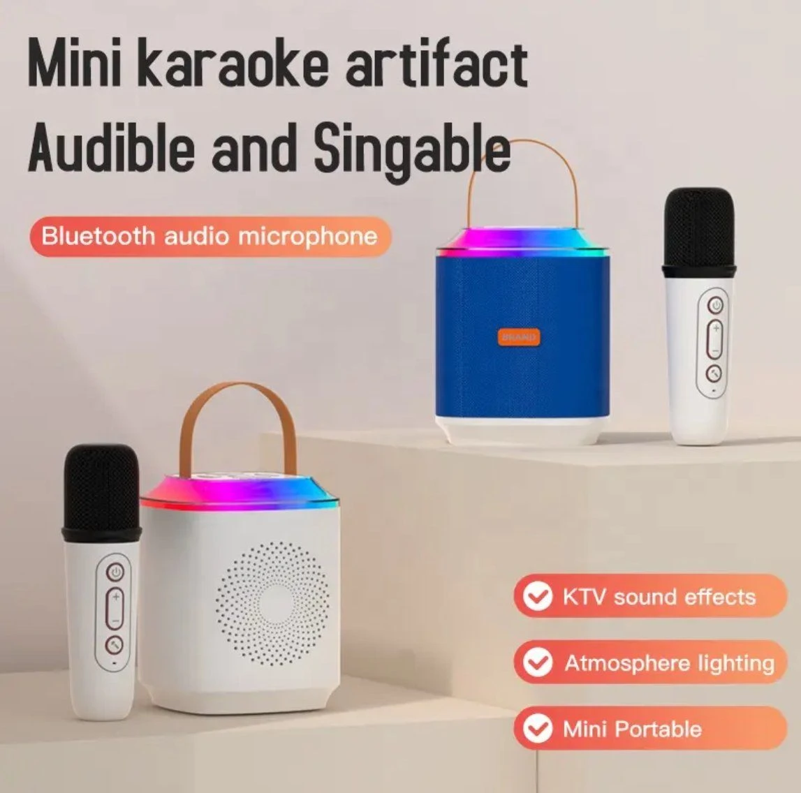 Extra Bass Speaker Outdoor DJ Party Karaoke Speaker with Wireless Microphone