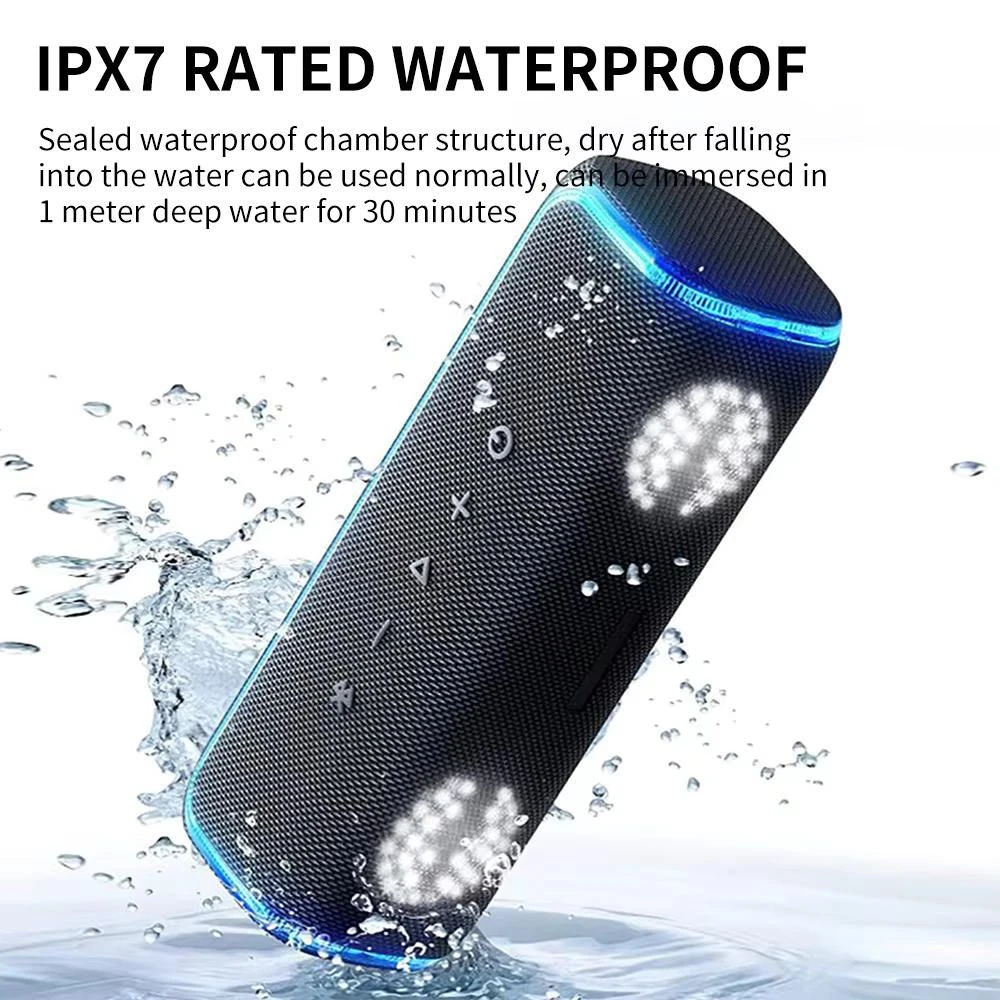 F9, Beat Boom Portable Wireless Bluetooth Speaker with RGB Light, Mini Portable Sound Box Bass Tws Dual Pairing Bt5.3, Ipx7 Waterproof Wireless for Outdoor