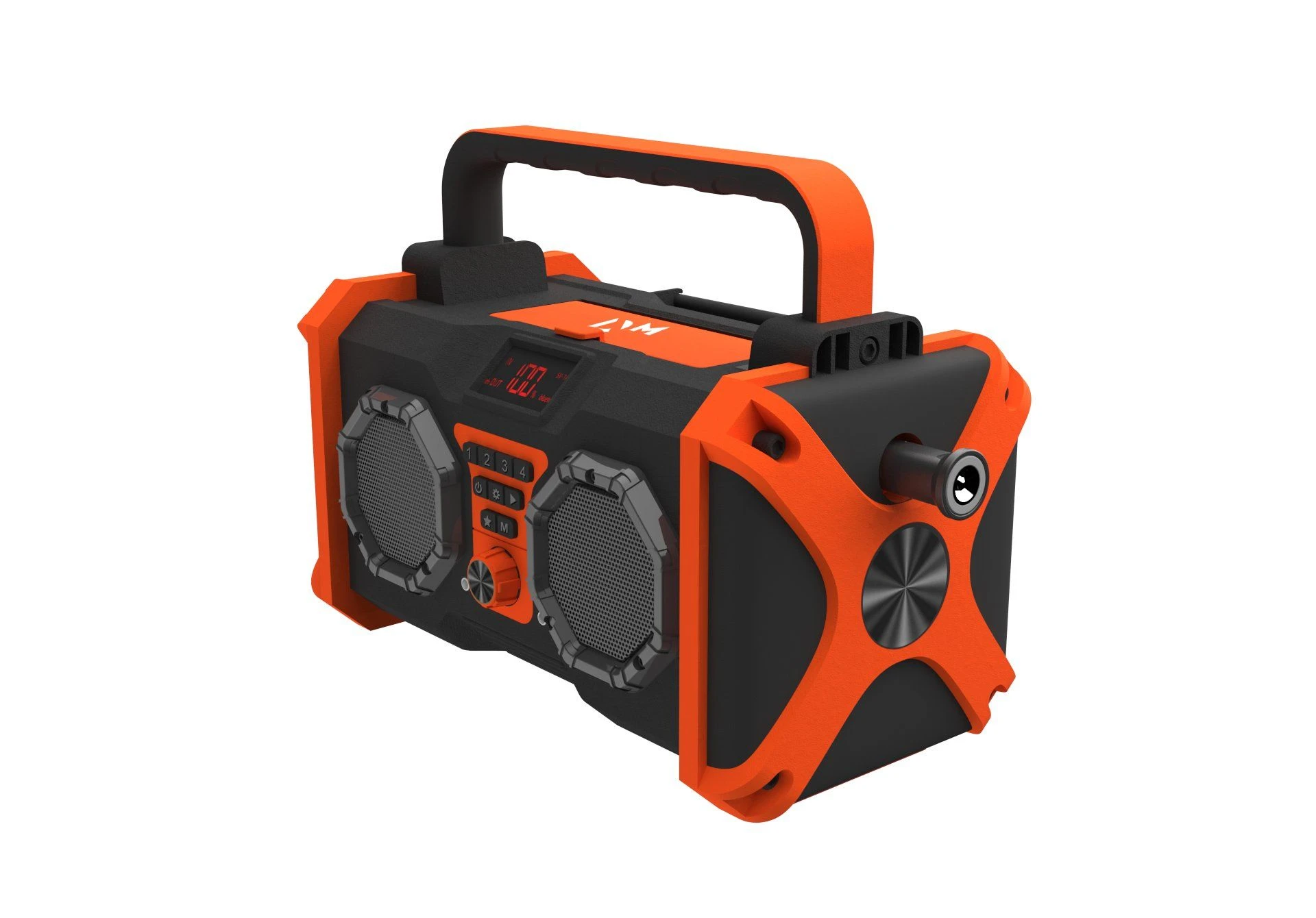 FM Radio Speaker for 12V Battery Wireless Outdoor Tws Speaker Emergency Weather Radio Sos & Heavy Bass Stereo Sound, for Home Jobsite, Party, Travel