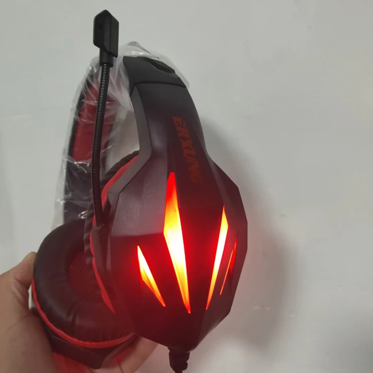 Factory 3.5mm USB Gaming Headset Headphones Surround Sound Stereo Mic LED Light Earphone Over Ear Wired Headset for PC Game
