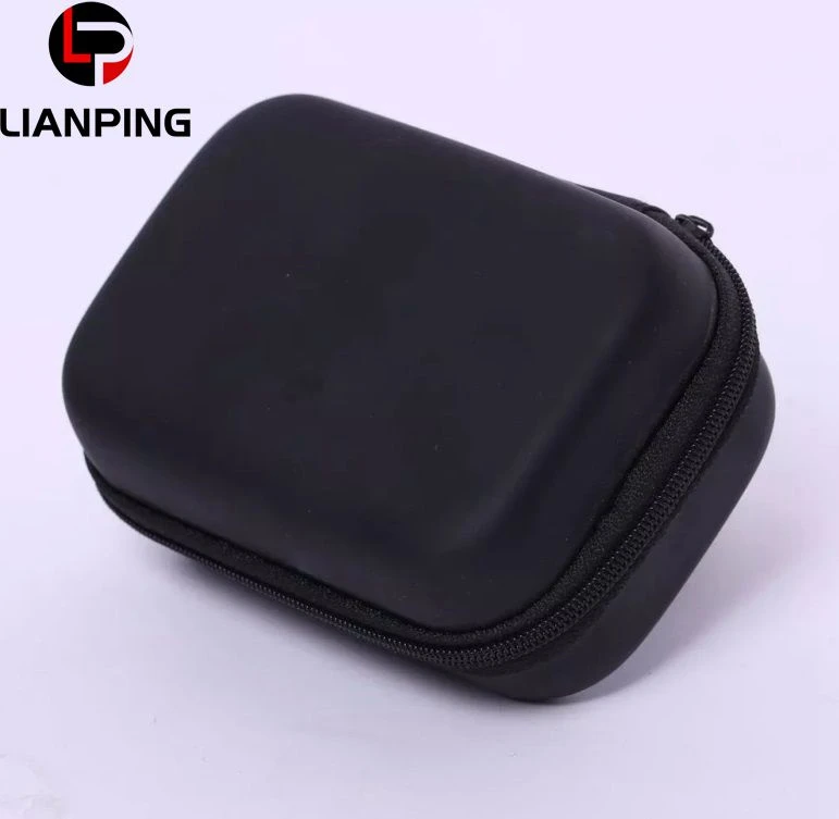 Factory Black PU Leather Portable EVA Case for Earphone/Power Bank Accessories