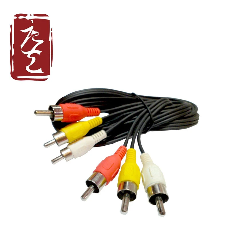 Factory Black Twisted Pair Female Adapter Microphone Speaker Audio Cord AV Cable