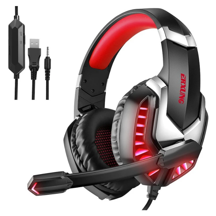 Factory Direct J30 Gaming Headphone Anc High Bass Sound 3D Stereo Gaming with Mic Headset Gamer Playing Games Wired Gaming Headst for PC