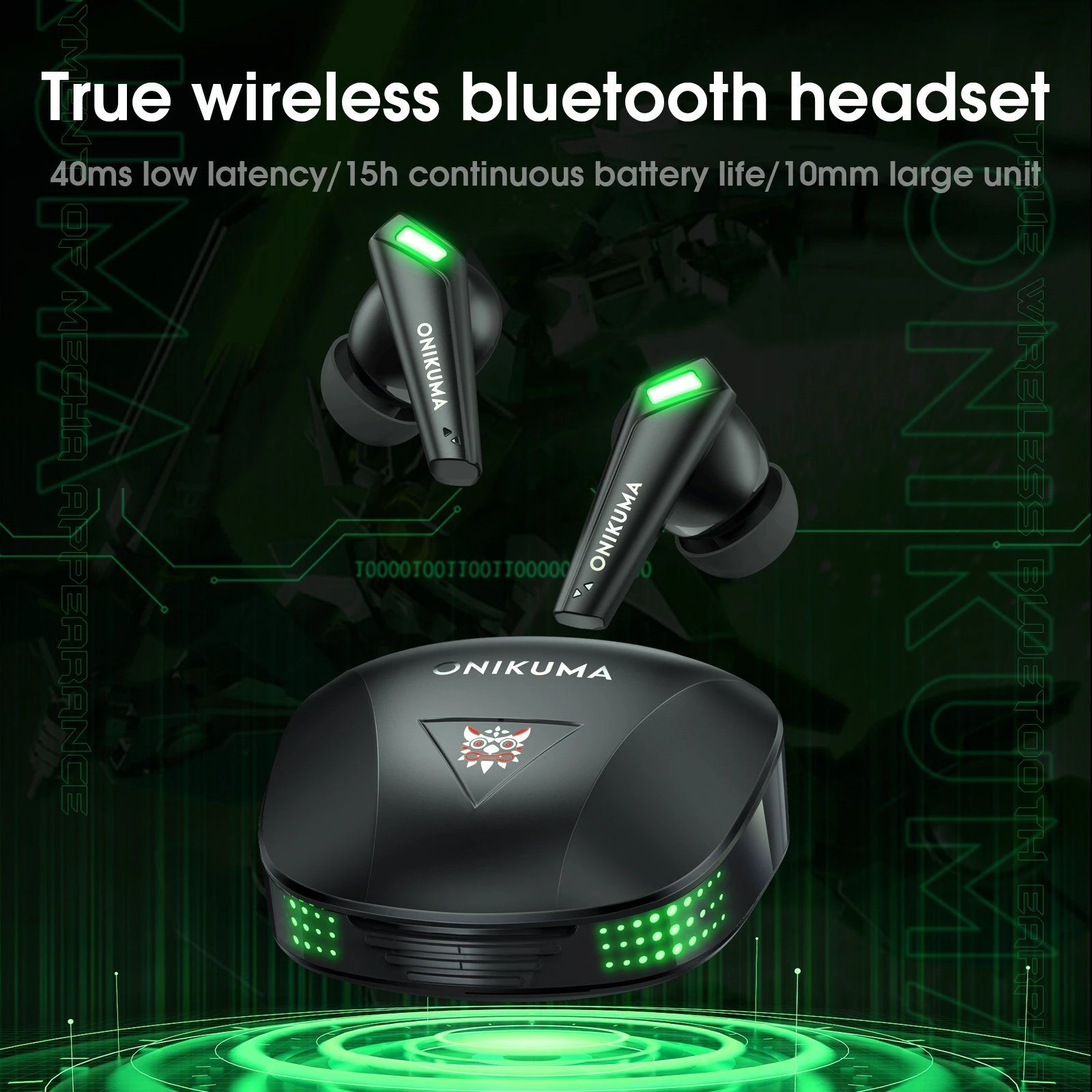 Factory New Arrival Black White Handsfree Earphones Wireless Earpods Bluetooth Earbuds Hands in-Ear Earphone Sports Headphone Onikuma T308
