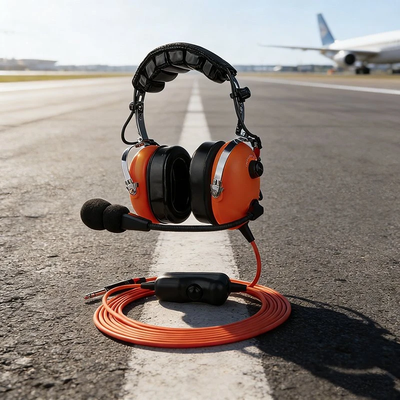 Factory Price Sale Eco-Friendly Aviation Pilot Noise Canceling Headset Custom Logo Spandex/Polyester Material for Airport Crew