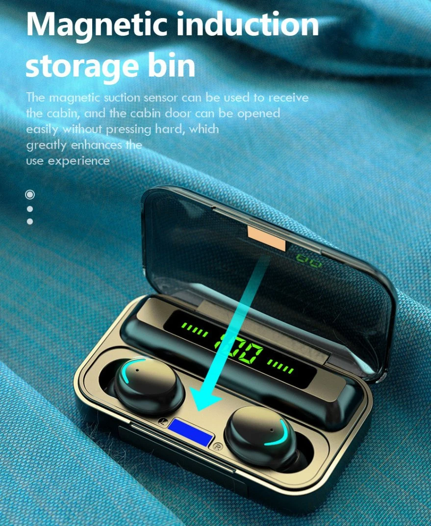 Factory Price Wireless Earbuds F9-5 Tws Earphones 9d HiFi Stereo Waterproof