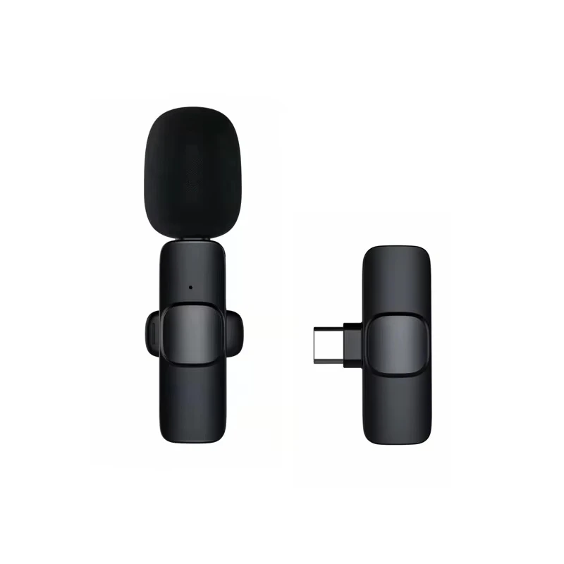 Factory Wholesale 1drag1 Wireless Stereo Lavalier Microphone Live Interview Outdoor Mini Noise Canceling Lapel Mic for Android