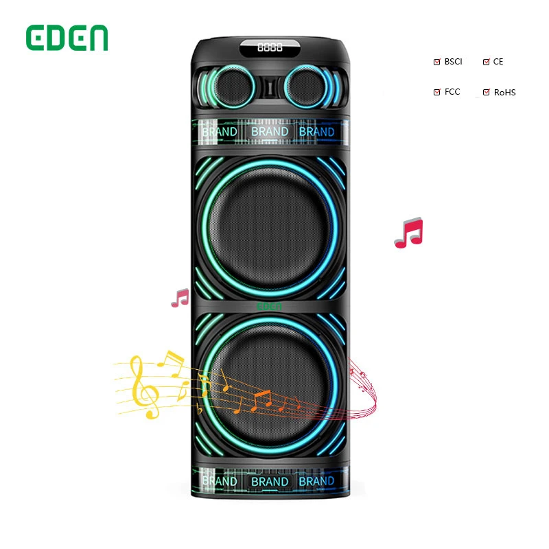 Factory Wholesale Dual 12 Inch Wooden Sound Speaker Box DJ Karaoke Wireless Bluetooth Speaker