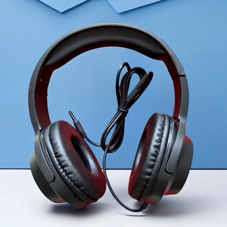 Factory Wholesale Wired Earphone with Mic Over-Ear Aviation Headset 3.5mm Headband Headphone