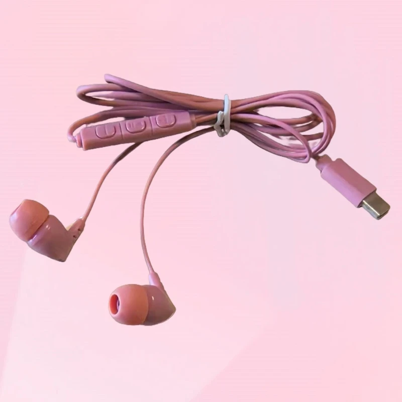 Factory Wholesale Wired Type-C in-Ear Earphone with Microphone Volume Control for Mobile Phone